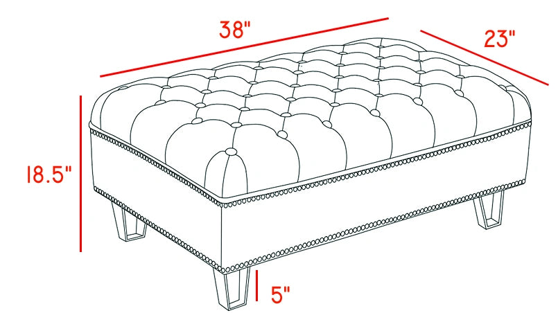 Lucas Black Velvet Ottoman