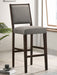 Bedford Upholstered Open Back Bar Stools with Footrest (Set of 2) Grey and Espresso image