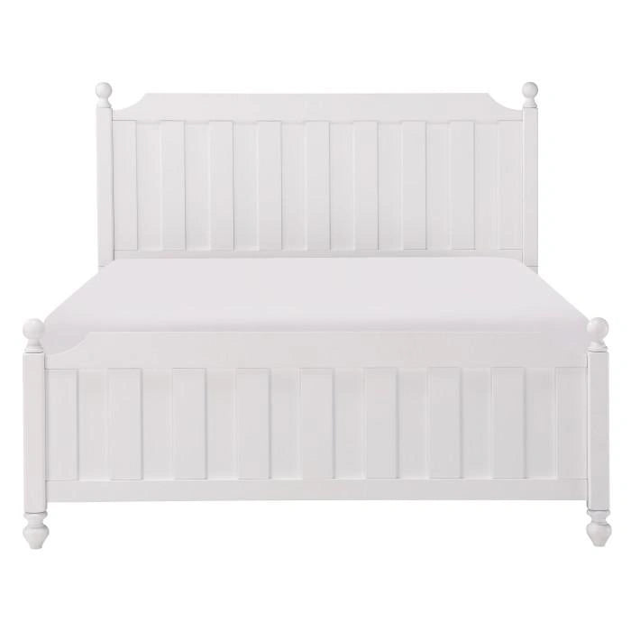 Wellsummer Full Panel Bed in White 1803WF-1*