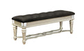 Heidi Upholstered Bench Metallic Platinum image