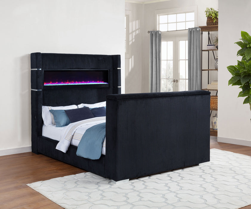 Tisdall Wingback TV Bed with Flame Visualizer