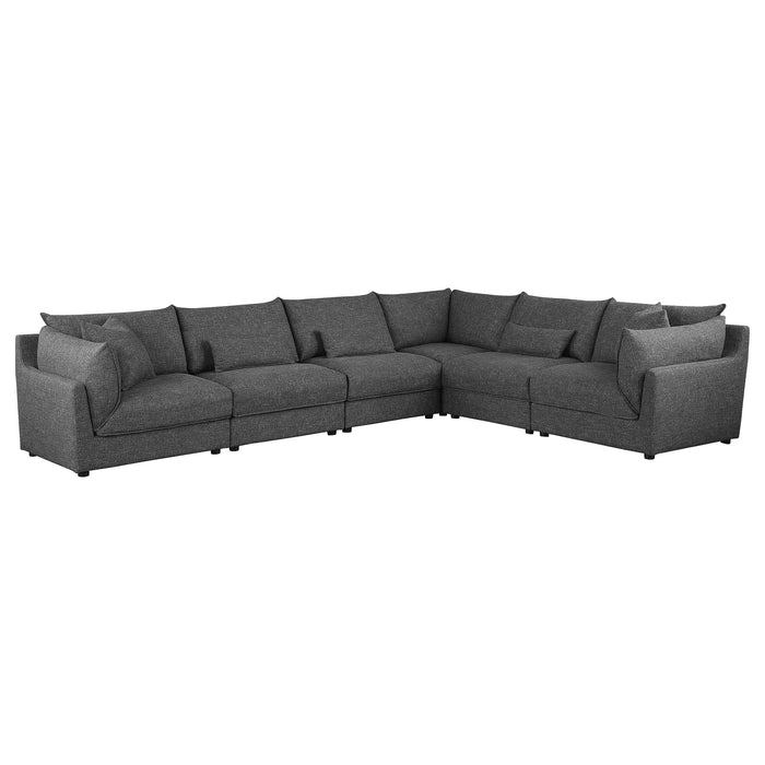 Sasha 6-Piece Upholstered Modular Sectional Barely Black image