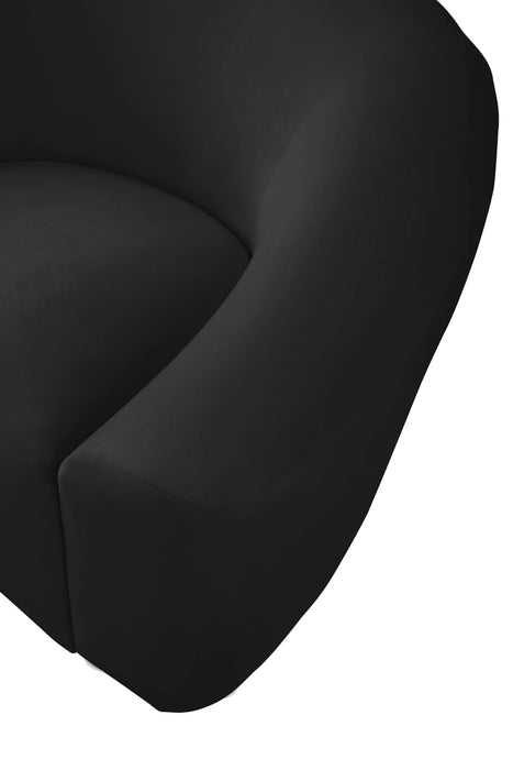 Riley Black Velvet Loveseat