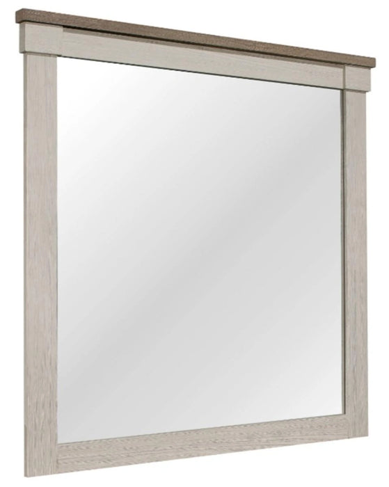 Arcadia Mirror in White & Weathered Gray 1677-6