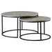 Lainey Round 2-piece Nesting Coffee Table Grey and Gunmetal image