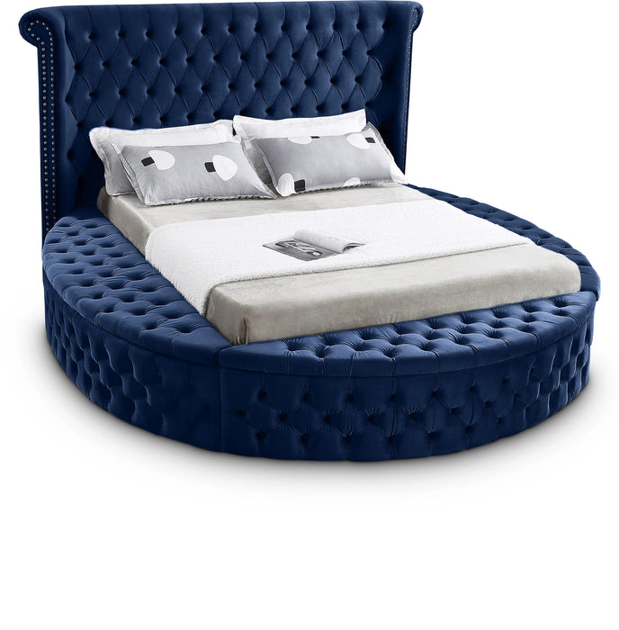 Luxus Navy Velvet King Bed (3 Boxes)