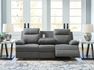 Side-Swipe Reclining Sofa with Drop Down Table - US Furniture & Mattress (Waterbury,CT)*