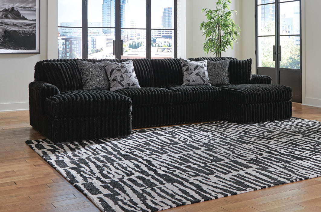 Midnight-Madness Sectional with Chaise - US Furniture & Mattress (Waterbury,CT)*