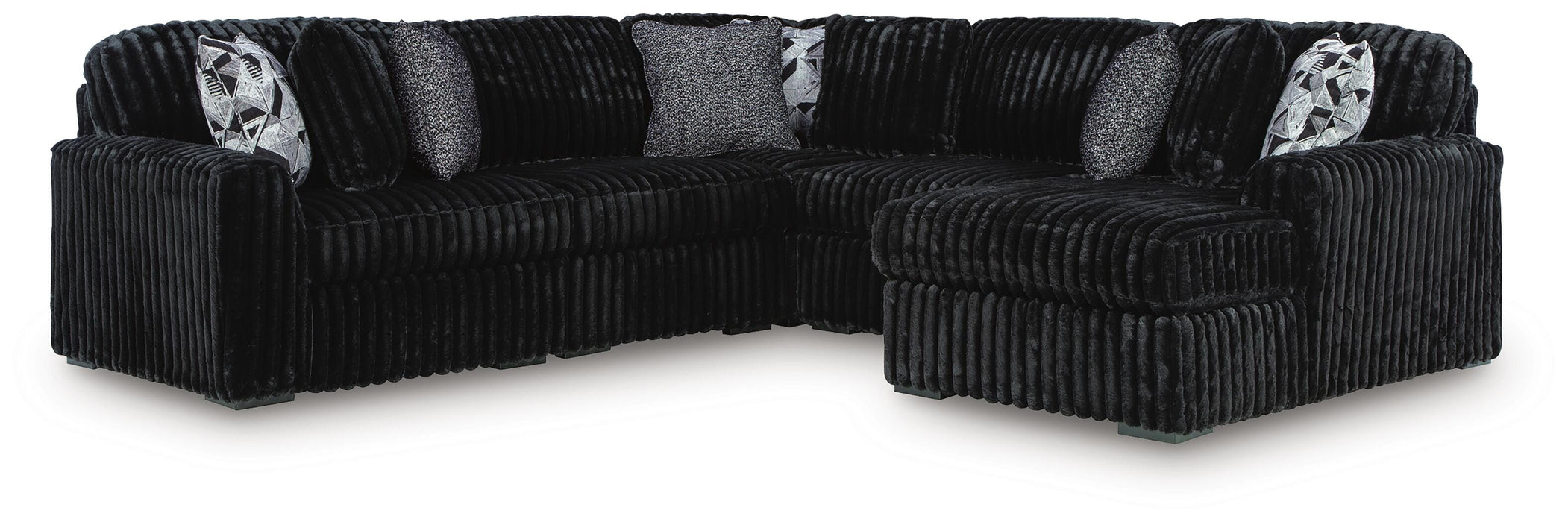 Midnight-Madness Sectional with Chaise - US Furniture & Mattress (Waterbury,CT)*