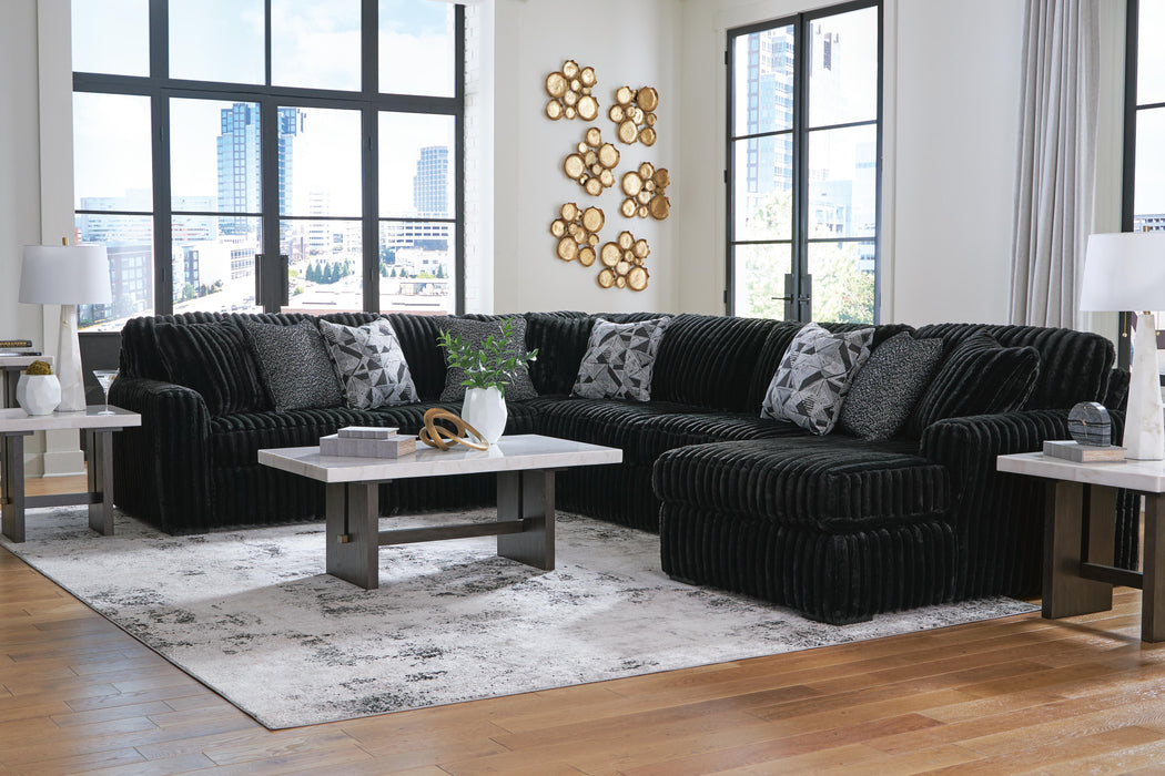 Midnight-Madness Sectional with Chaise - US Furniture & Mattress (Waterbury,CT)*