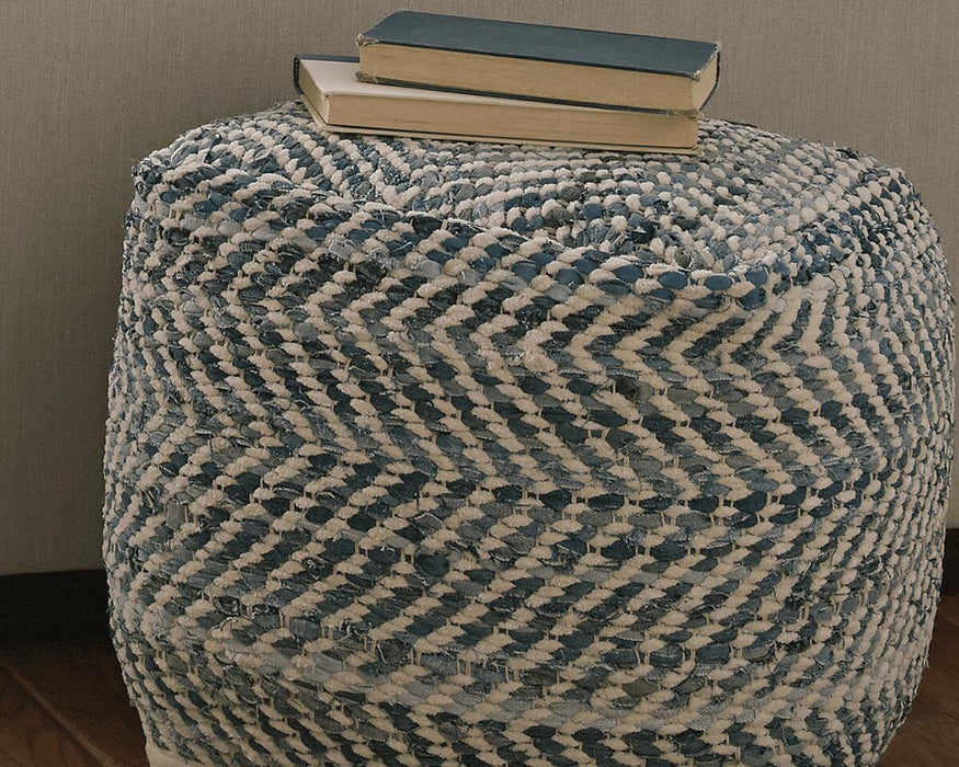 Chevron Pouf - US Furniture & Mattress (Waterbury,CT)*