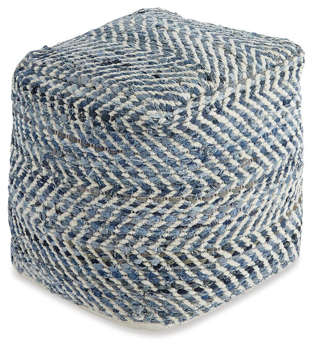 Chevron Pouf - US Furniture & Mattress (Waterbury,CT)*