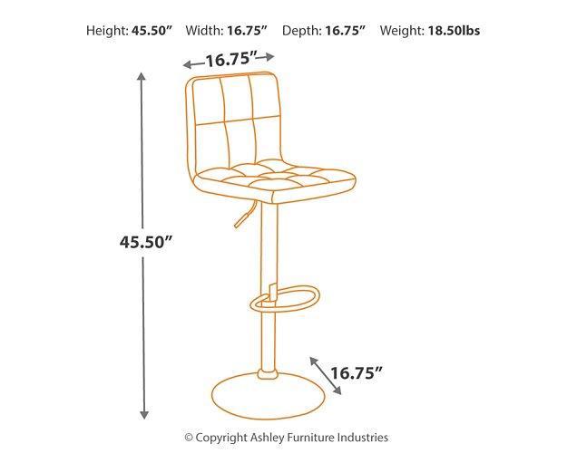 Bellatier Adjustable Height Bar Stool - US Furniture & Mattress (Waterbury,CT)*