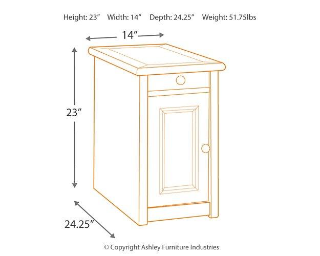 Bolanburg Chairside End Table with USB Ports & Outlets