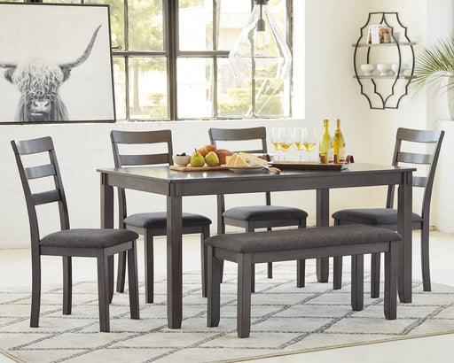 Bridson Dining Table and Chairs with Bench (Set of 6) - US Furniture & Mattress (Waterbury,CT)*
