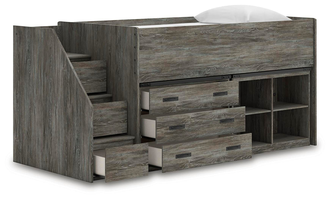 Frandern Loft Bed with Bookcase and Drawer Storage - US Furniture & Mattress (Waterbury,CT)*