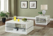 Elana Square 2-shelf End Table Glossy White - US Furniture & Mattress (Waterbury,CT)*