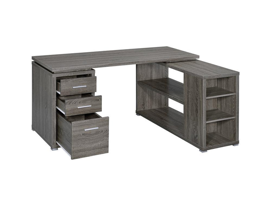 Yvette L-shape Office Desk Weathered Grey