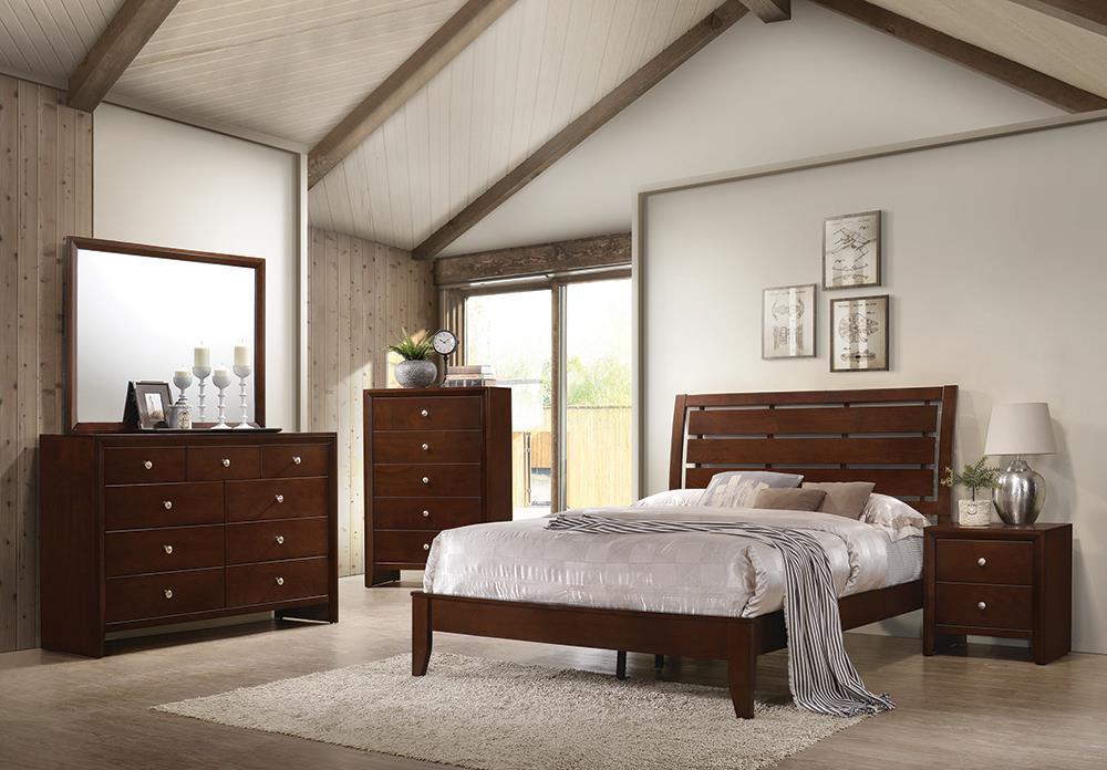 Serenity Queen Panel Bed Rich Merlot