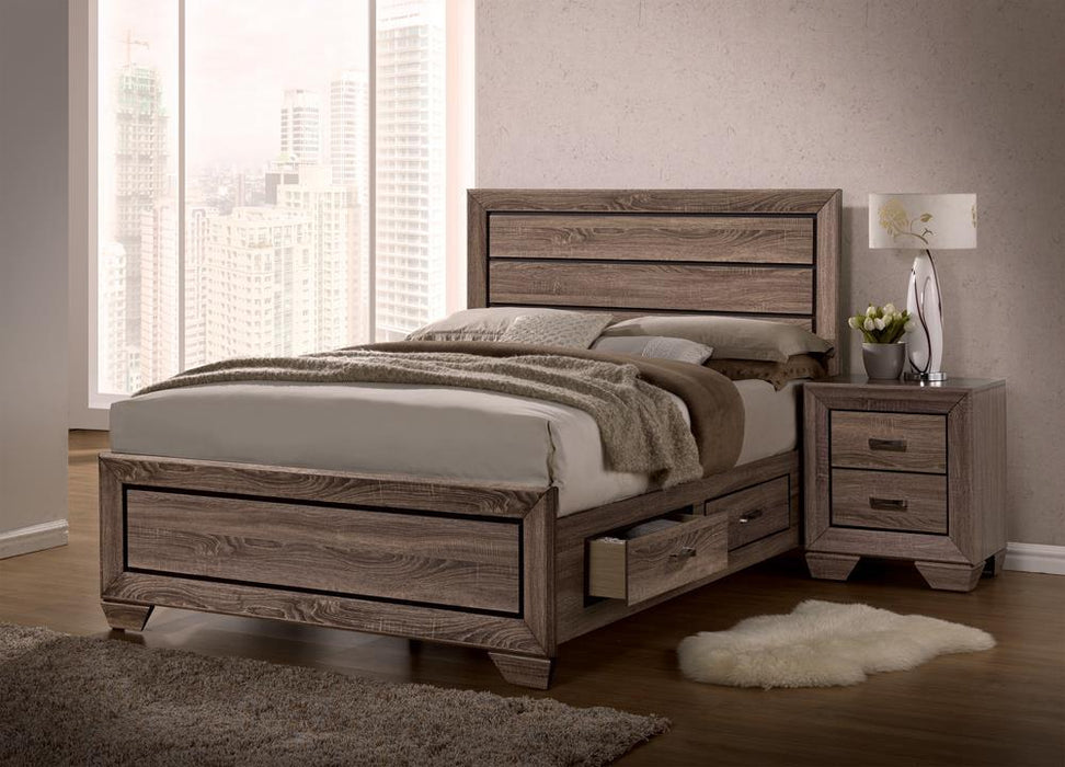 Kauffman California King, E.king, & Queen Panel Bed Washed Taupe - US Furniture & Mattress (Waterbury,CT)*