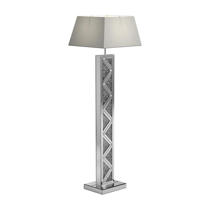 Carmen Geometric Base Floor Lamp Silver