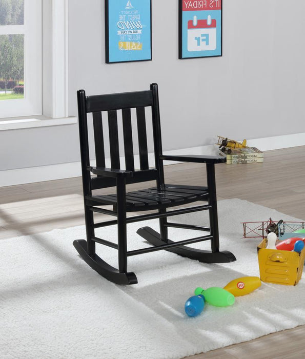 Annie Slat Back Youth Rocking Chair Black