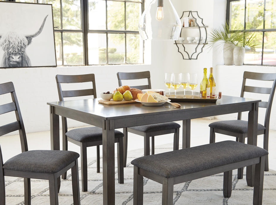 Bridson Dining Table and Chairs with Bench (Set of 6) - US Furniture & Mattress (Waterbury,CT)*