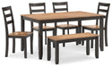 Gesthaven Dining Table with 4 Chairs and Bench (Set of 6) - US Furniture & Mattress (Waterbury,CT)*