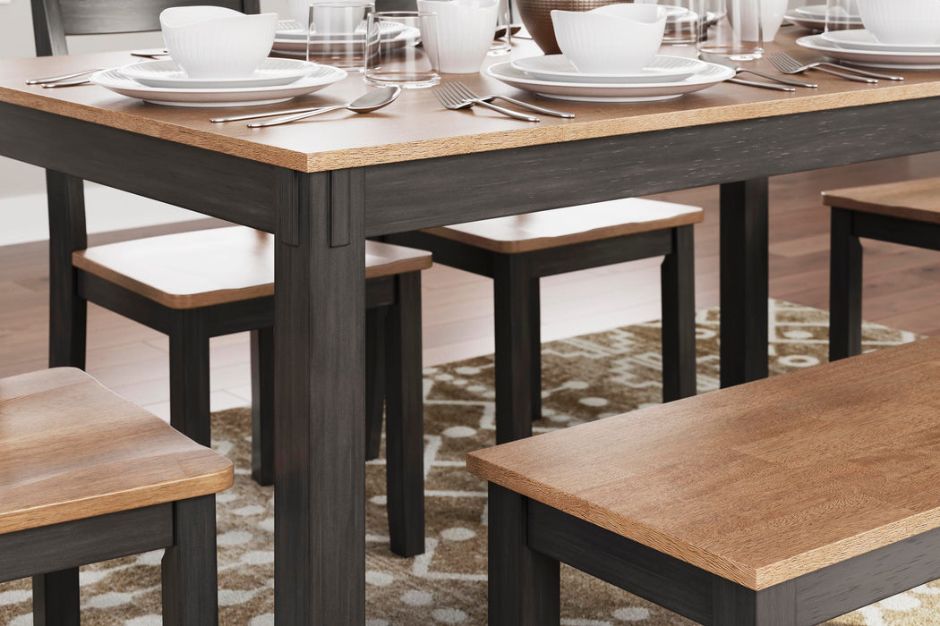 Gesthaven Dining Table with 4 Chairs and Bench (Set of 6) - US Furniture & Mattress (Waterbury,CT)*