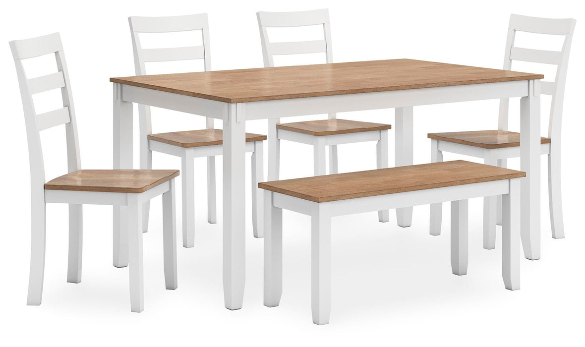 Gesthaven Dining Table with 4 Chairs and Bench (Set of 6) - US Furniture & Mattress (Waterbury,CT)*