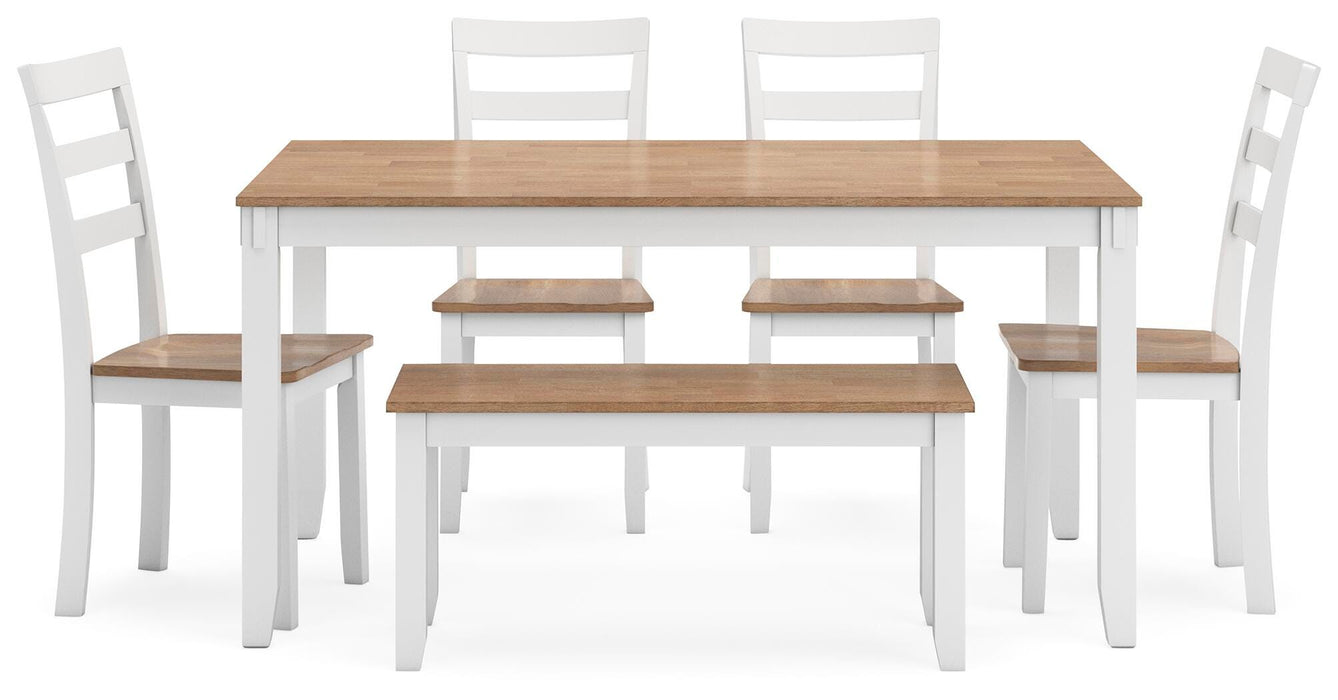 Gesthaven Dining Table with 4 Chairs and Bench (Set of 6) - US Furniture & Mattress (Waterbury,CT)*