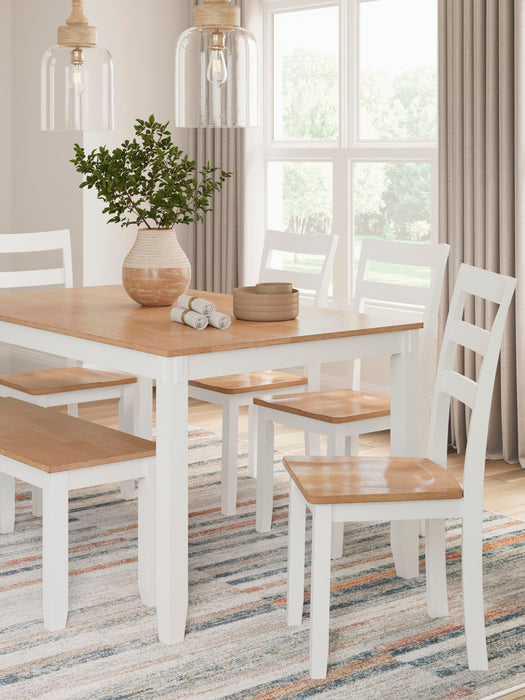 Gesthaven Dining Table with 4 Chairs and Bench (Set of 6) - US Furniture & Mattress (Waterbury,CT)*