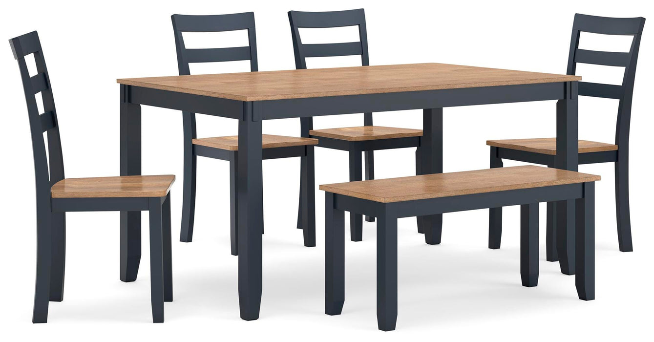 Gesthaven Dining Table with 4 Chairs and Bench (Set of 6) - US Furniture & Mattress (Waterbury,CT)*