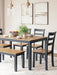 Gesthaven Dining Table with 4 Chairs and Bench (Set of 6) - US Furniture & Mattress (Waterbury,CT)*
