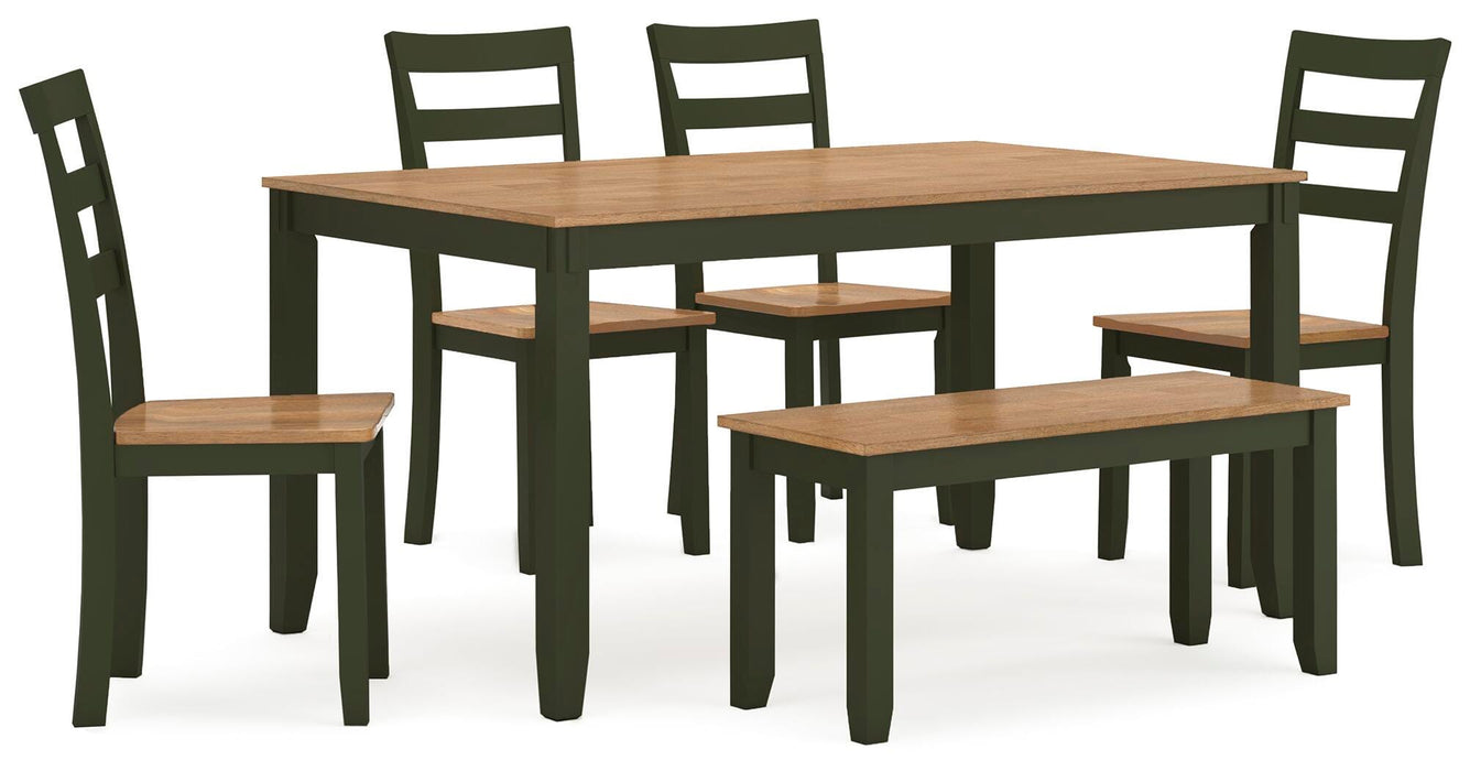 Gesthaven Dining Table with 4 Chairs and Bench (Set of 6) - US Furniture & Mattress (Waterbury,CT)*