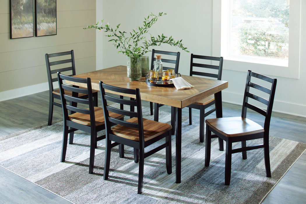 Blondon Dining Table and 6 Chairs (Set of 7) - US Furniture & Mattress (Waterbury,CT)*