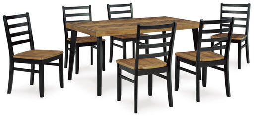 Blondon Dining Table and 6 Chairs (Set of 7) - US Furniture & Mattress (Waterbury,CT)*
