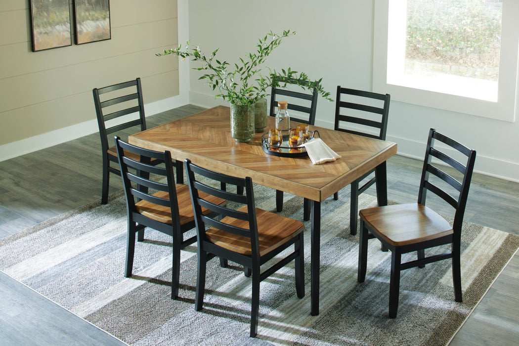 Blondon Dining Table and 6 Chairs (Set of 7) - US Furniture & Mattress (Waterbury,CT)*