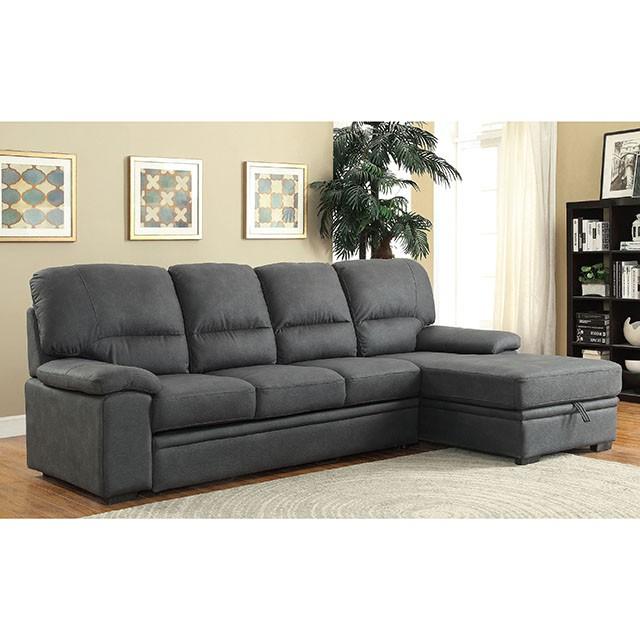 ALCESTER Brown & Gray Sectional w/ Sleeper, Ash - US Furniture & Mattress (Waterbury,CT)*