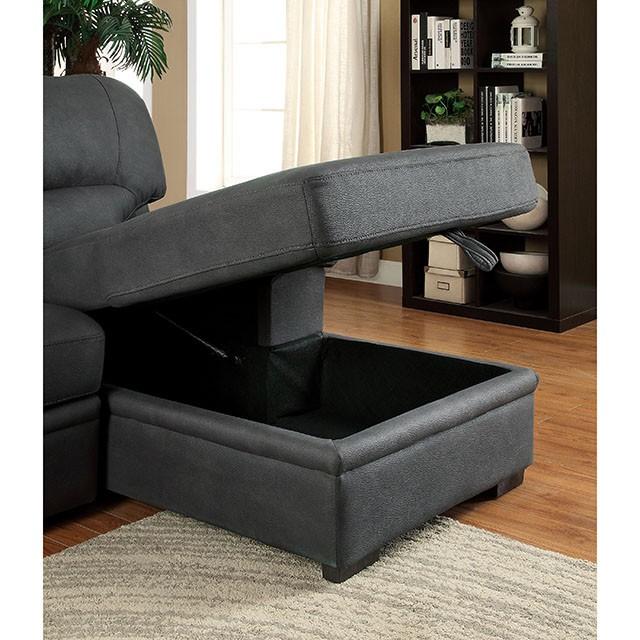 ALCESTER Brown & Gray Sectional w/ Sleeper, Ash - US Furniture & Mattress (Waterbury,CT)*