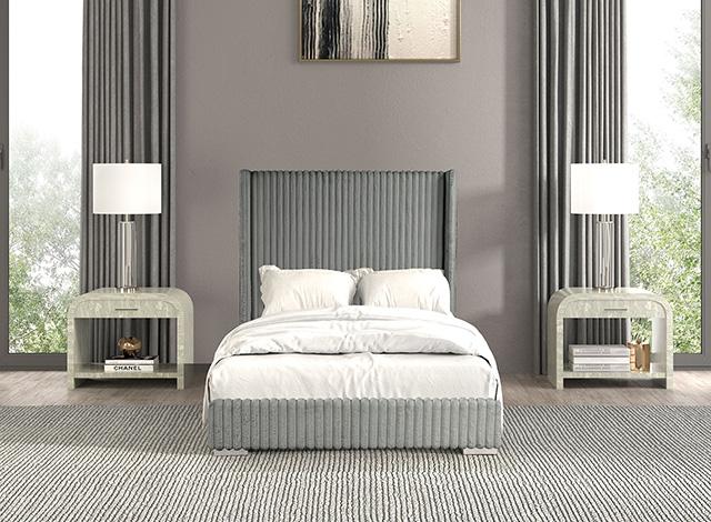 Cadwell E.King, Queen, & Full Bed White, Gray, & Black - US Furniture & Mattress (Waterbury,CT)*