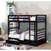 California Iv Black, Walnut, Gray, & White Twin/Twin Bunk Bed - US Furniture & Mattress (Waterbury,CT)*