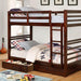California Iv Black, Walnut, Gray, & White Twin/Twin Bunk Bed - US Furniture & Mattress (Waterbury,CT)*