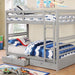 California Iv Black, Walnut, Gray, & White Twin/Twin Bunk Bed - US Furniture & Mattress (Waterbury,CT)*