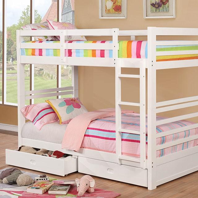 California Iv Black, Walnut, Gray, & White Twin/Twin Bunk Bed - US Furniture & Mattress (Waterbury,CT)*