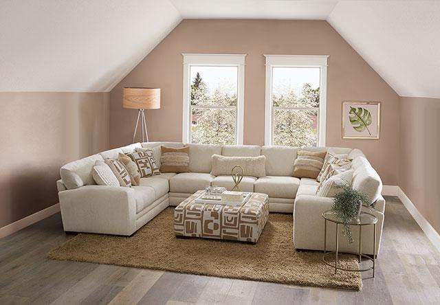 CARLETON Sectional, Ivory/Tan - US Furniture & Mattress (Waterbury,CT)*