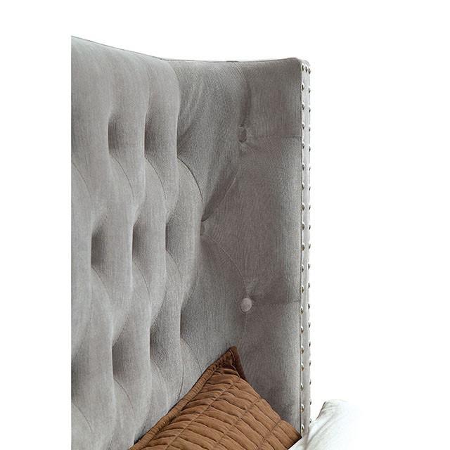 Cayla Cal.King, E.King, & Queen Bed Silver & Grey - US Furniture & Mattress (Waterbury,CT)*