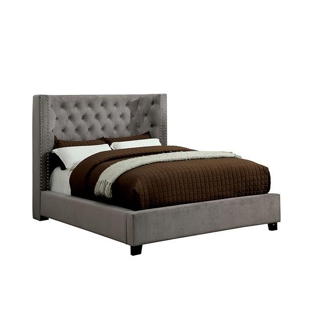 Cayla Cal.King, E.King, & Queen Bed Silver & Grey - US Furniture & Mattress (Waterbury,CT)*