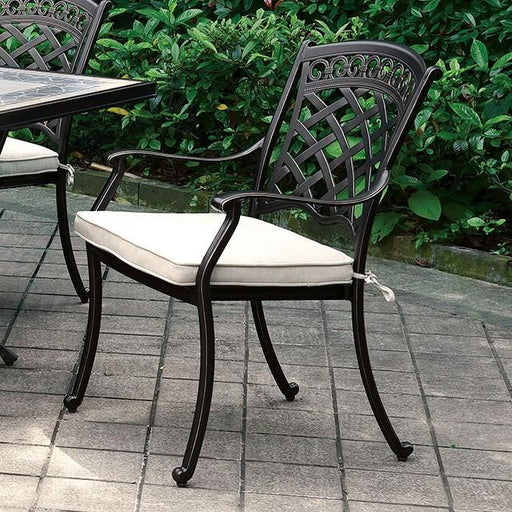 Charissa Antique Black/Beige Arm Chair (4/CTN) - US Furniture & Mattress (Waterbury,CT)*