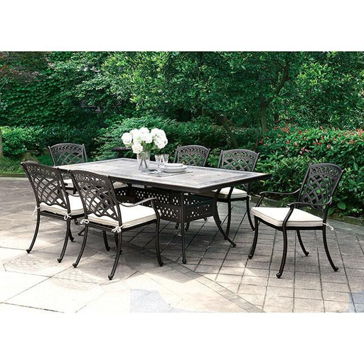 Charissa Antique Black/Beige Arm Chair (4/CTN) - US Furniture & Mattress (Waterbury,CT)*